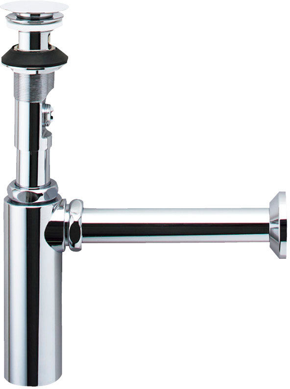 ポップアップ式排水金具(ワイヤータイプ・呼び径32mm)_壁排水ボトルトラップ(排水口カバー付)
