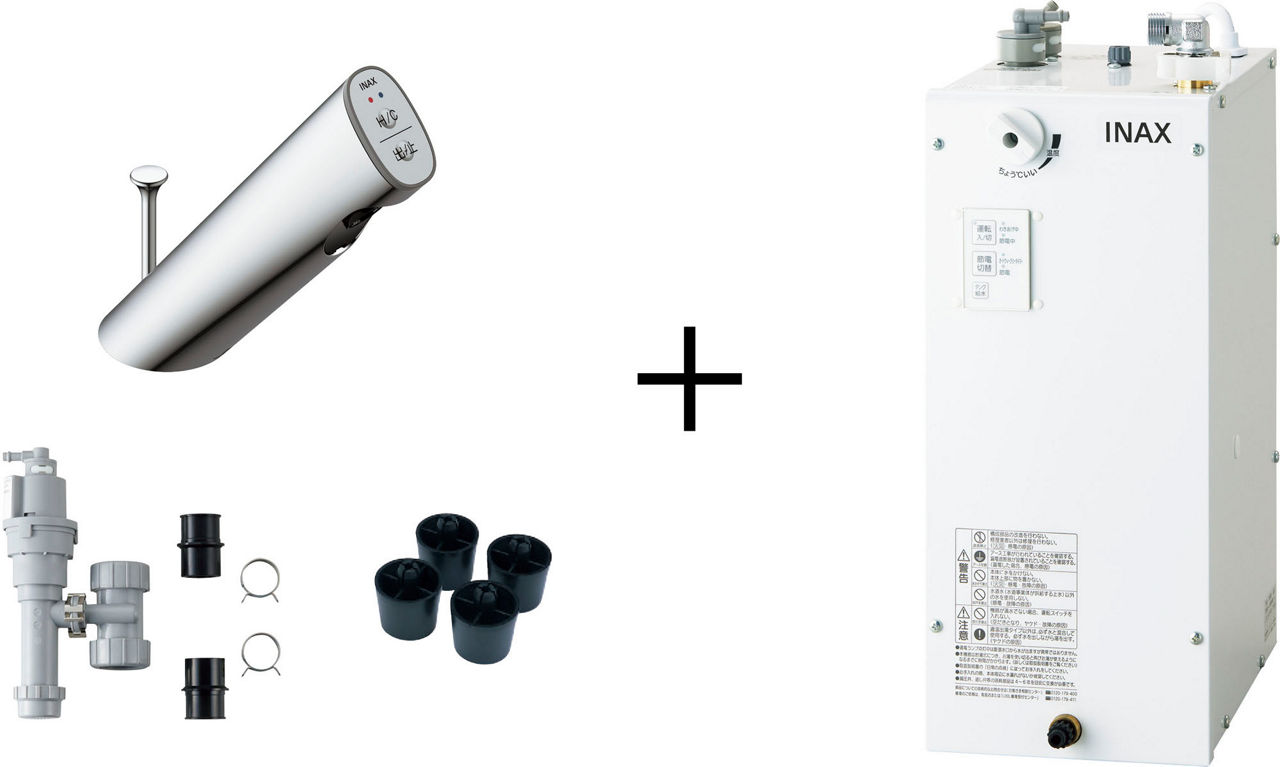ゆプラス_自動水栓一体型_適温出湯6L_オートウィークリータイマータイプ＋オートマージュA_手動・湯水切替スイッチ付