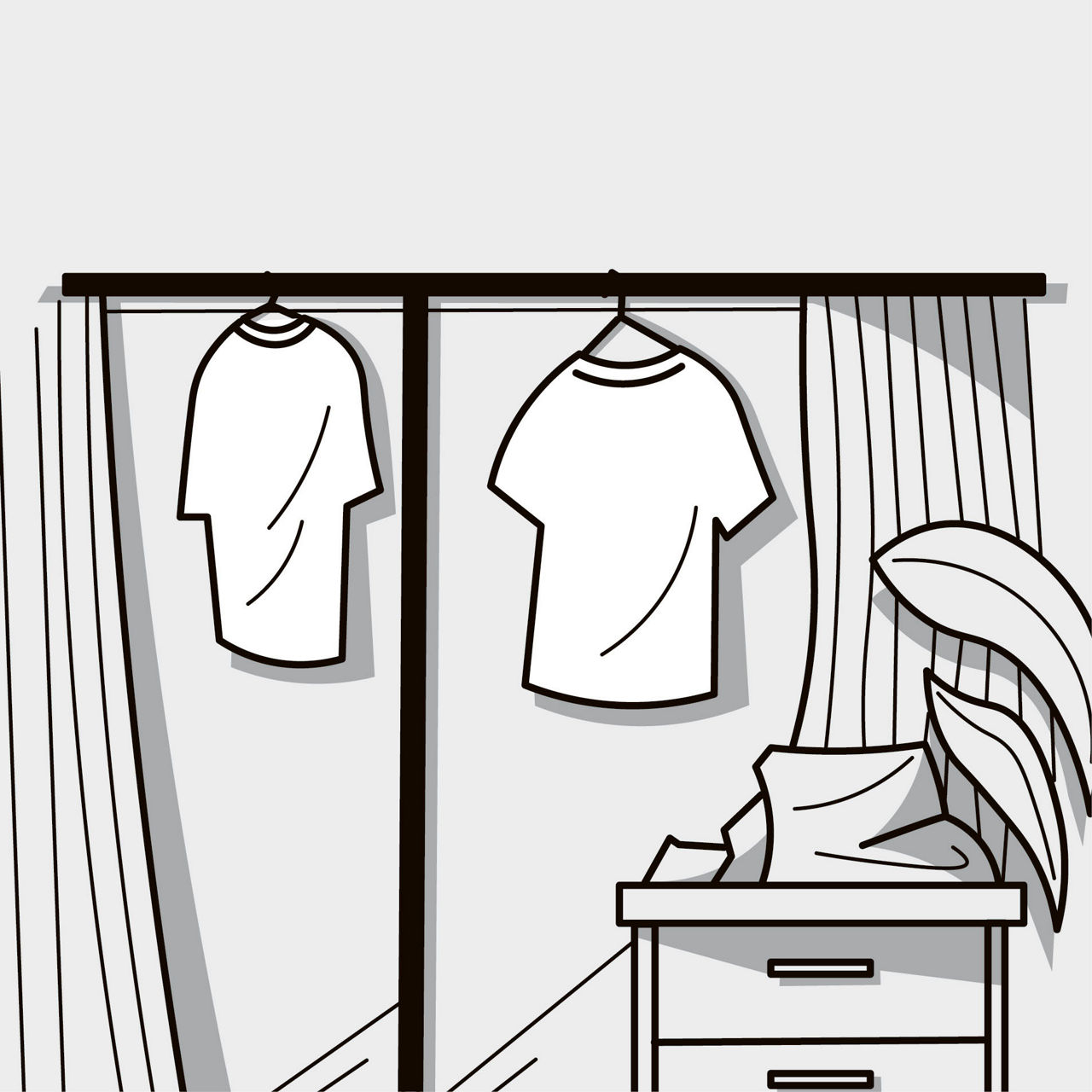 生活感ダダ漏れ部屋干しスペース