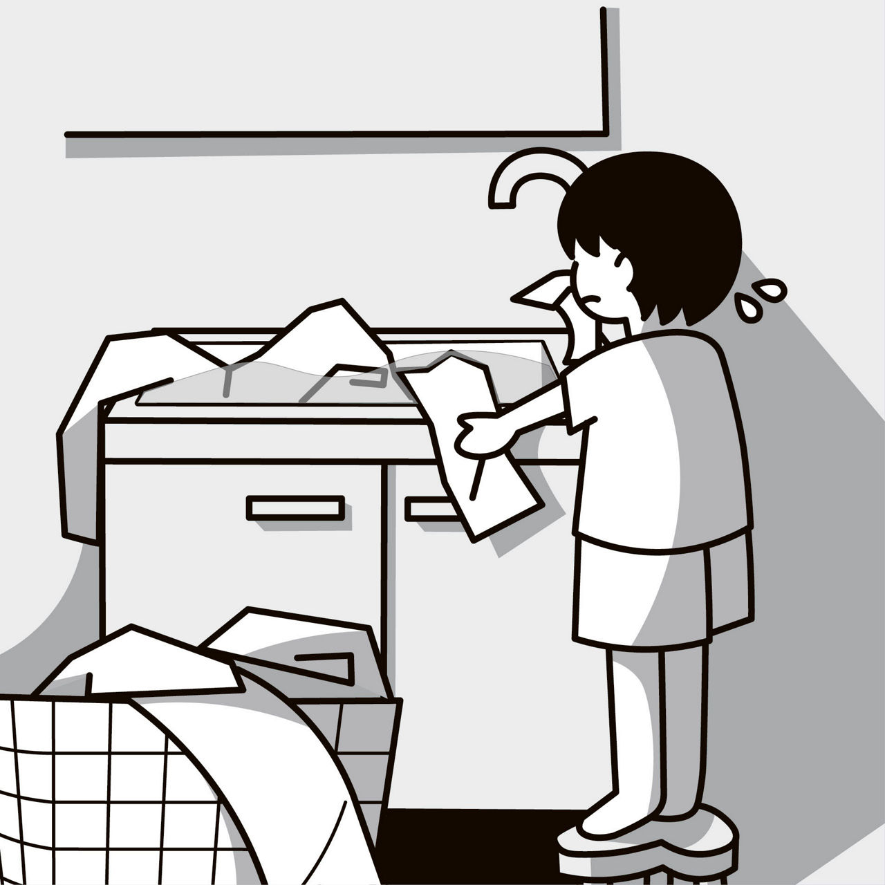 つけ置き洗いに占拠された洗面