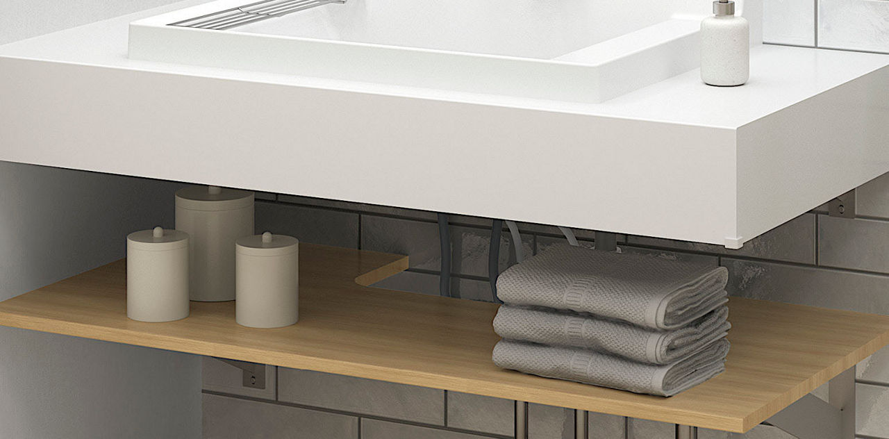 カウンターと同じカラーの下棚もご用意