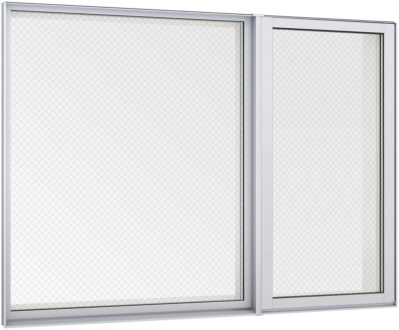 縦すべり出し窓(ｶﾑﾗｯﾁ)TF(FIX窓外押縁ﾀｲﾌﾟ)_外観_ﾅﾁｭﾗﾙｼﾙﾊﾞｰ_16511_16211