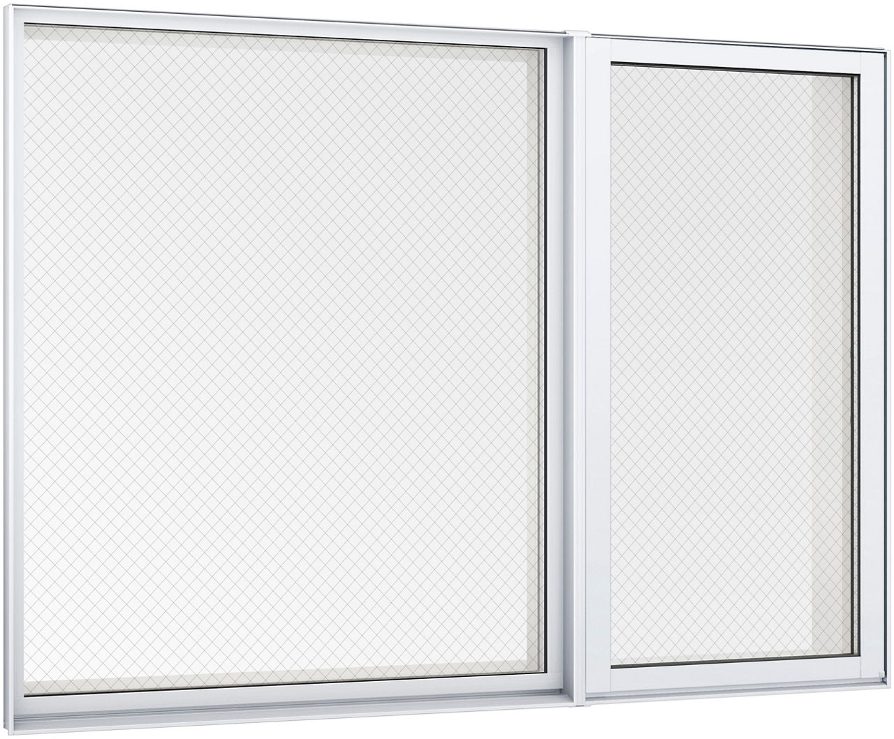 縦すべり出し窓(ｶﾑﾗｯﾁ)TF(FIX窓外押縁ﾀｲﾌﾟ)_外観_ﾎﾜｲﾄ_16511_16211