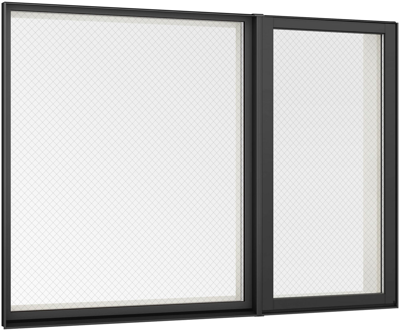 縦すべり出し窓(ｶﾑﾗｯﾁ)TF(FIX窓外押縁ﾀｲﾌﾟ)_外観_ﾌﾞﾗｯｸ_16511_16211