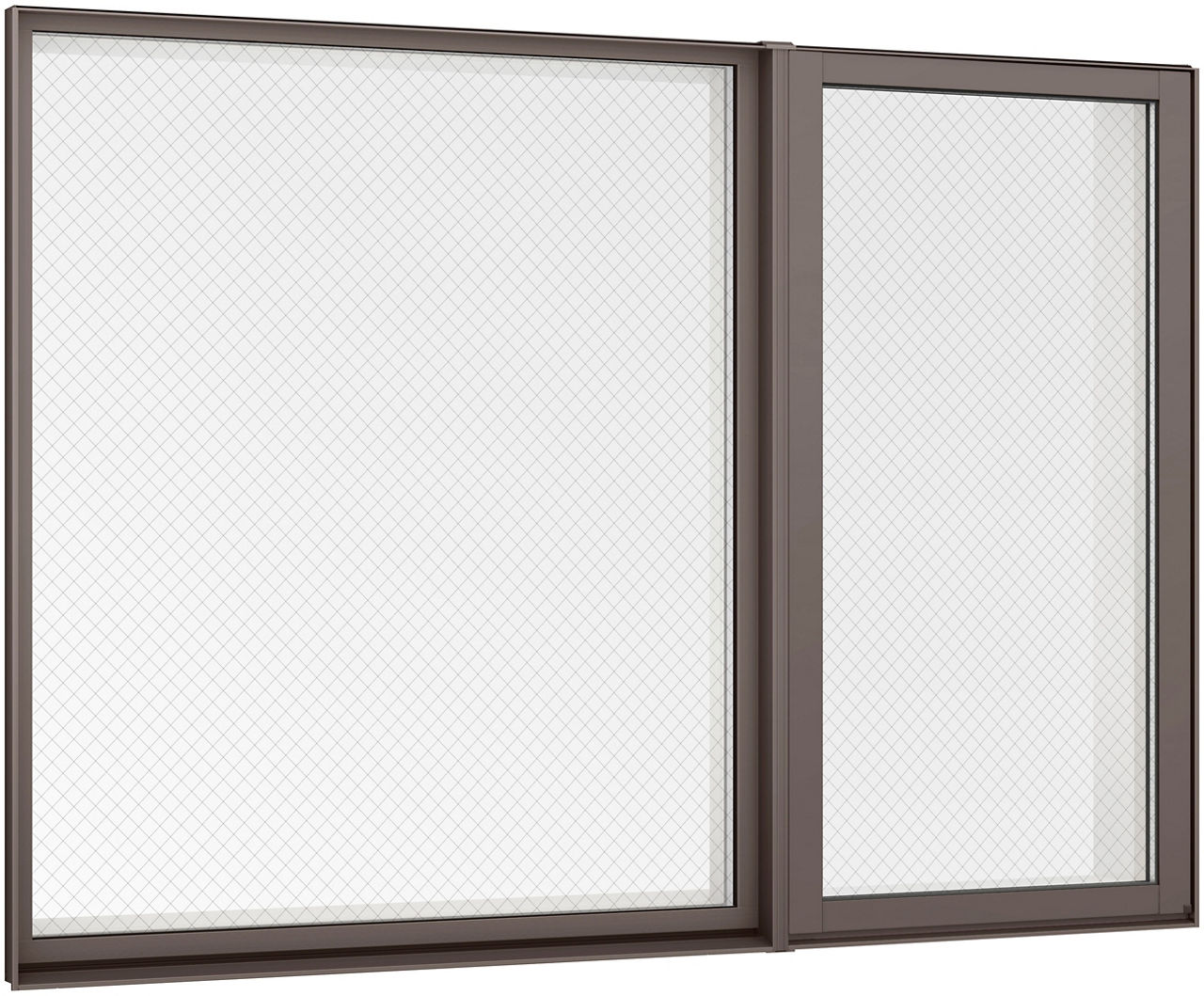 縦すべり出し窓(ｶﾑﾗｯﾁ)TF(FIX窓外押縁ﾀｲﾌﾟ)_外観_ｵｰﾀﾑﾌﾞﾗｳﾝ_16511_16211