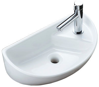間口780～_カウンター奥行160_ベッセル型_丸形手洗器_ハンドル水栓_手すりなし