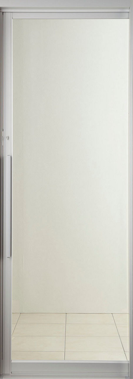 テンパー片引き戸「12mm段差スロープ付」(強化ガラス)(800W×2200H)(ミラースモーク)_浴室側