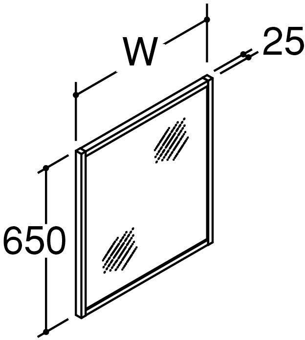 「ピアラ」間口450mm・600mm・750mm・900mm_全高1_800mm用_ミラーキャビネット木枠付1面鏡・照明なし
