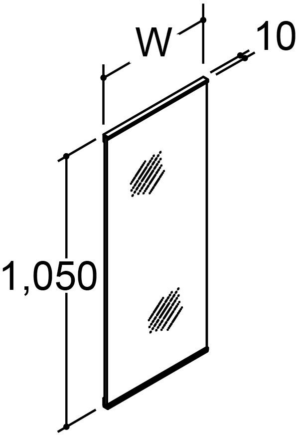 全高1_900mm用_コンポ・システムタイプ共通_ミラーキャビネット1面鏡(シンプルタイプ)_ロングミラー
