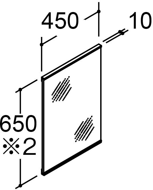 間口450mm_全高1_800mm用_ミラーキャビネット1面鏡(シンプルタイプ)