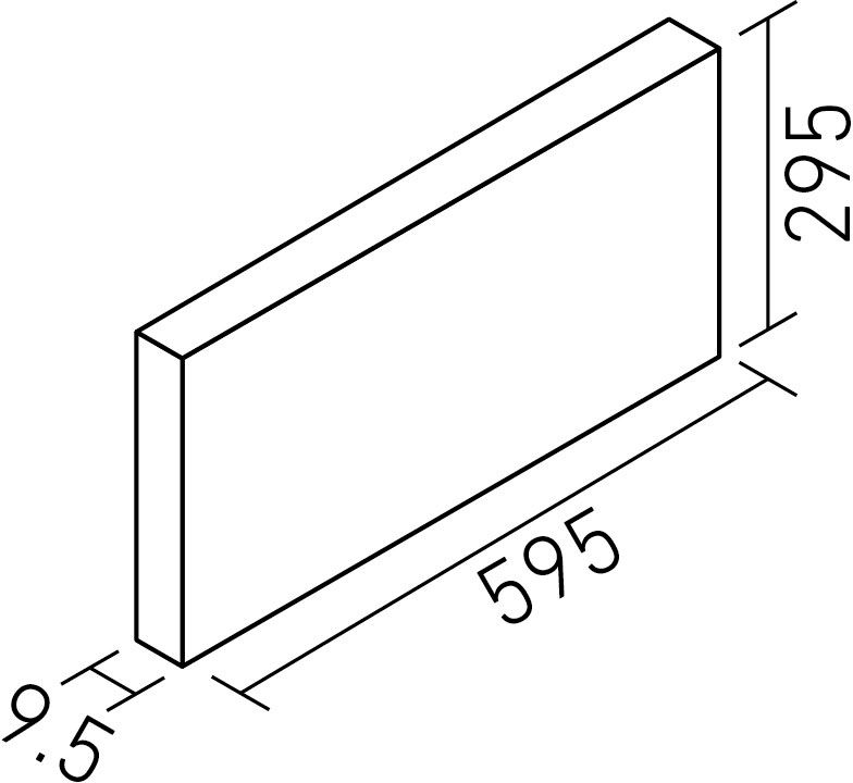 ヴィコレアンデセメント_600X300mm角平(9.5mm厚)_形状図
