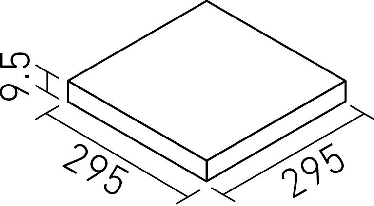 ヴィコレヴァルストリーム_300mm角平(9.5mm厚)_形状図
