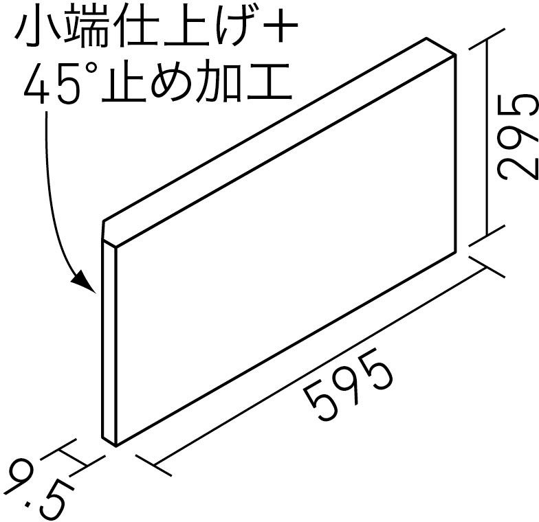 ヴィコレグラニカル_600X300mm角平役物(9.5mm厚)_形状図