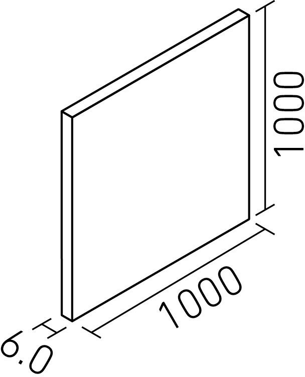 グラディオスバサルト_1000角平(6.0mm厚)_形状図