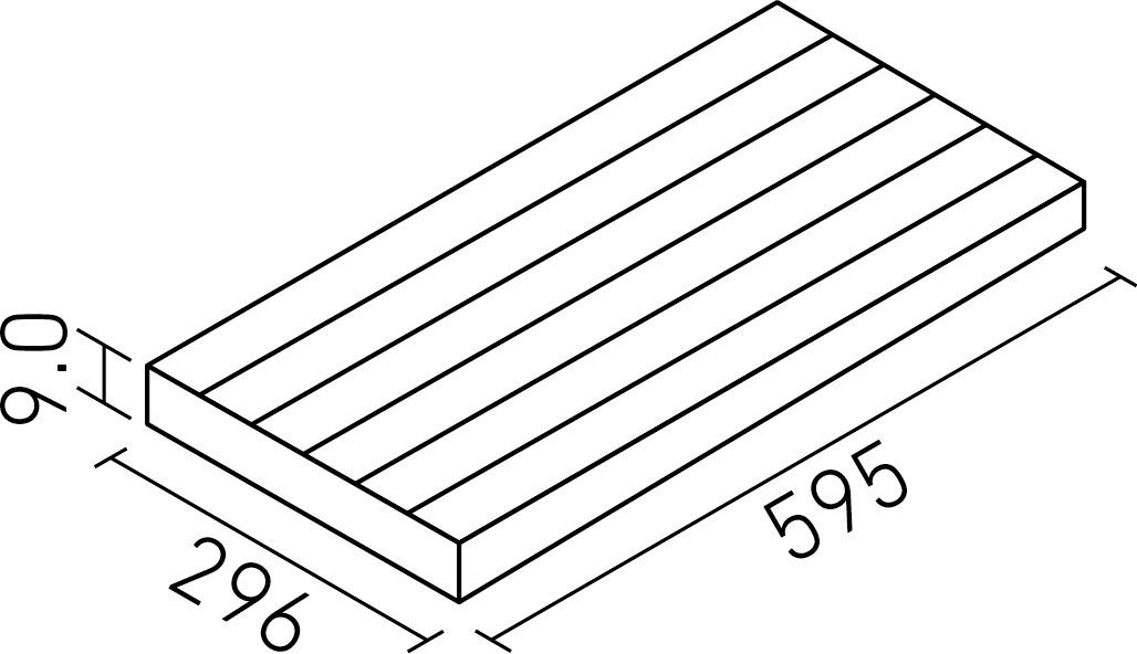 ミアラピス_600X300角平(目地パターン)(9.0mm厚)_形状図