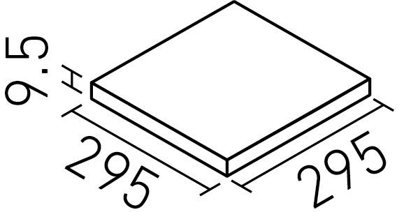 グラムストーンII_300mm角平(9.5mm厚)_形状図