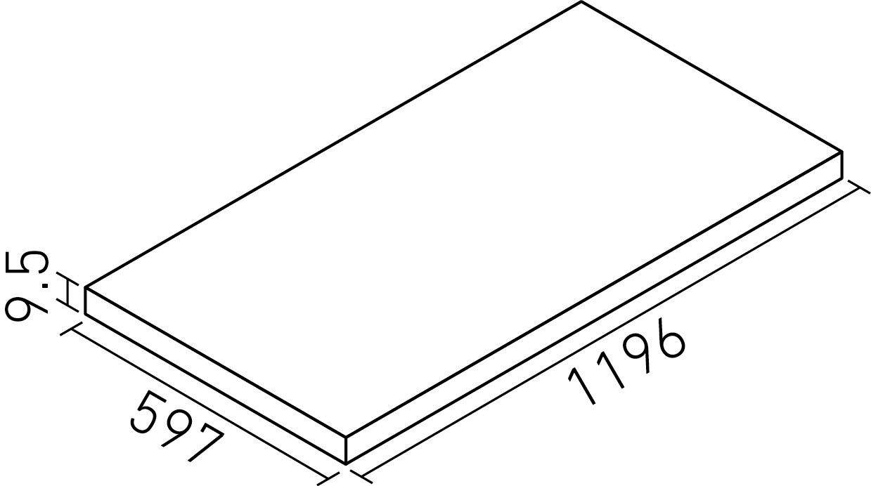 タイムバーン_1200X600角平(9.5mm厚)_形状図
