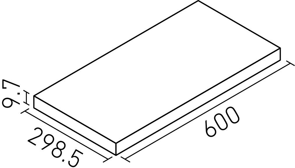 ピエトラクォーツ_600X300角平(9.7mm厚)_形状図