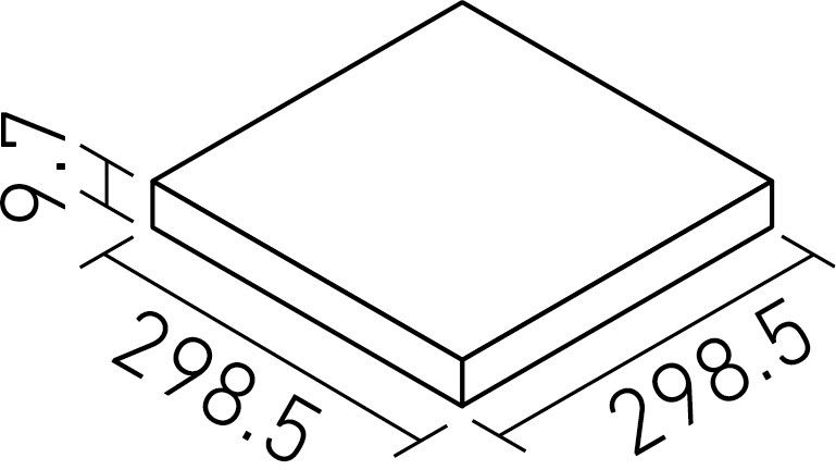 ピエトラクォーツ_300角平(9.7mm厚)_形状図