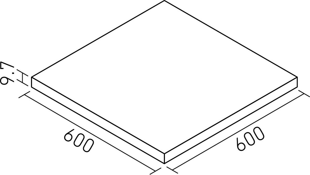 ストラタス_600角平(9.7mm厚)_形状図