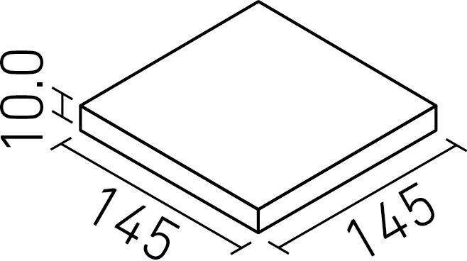 陶絣_150mm角平(10.0mm厚)_形状図