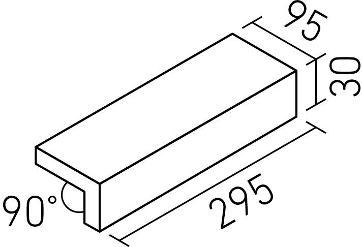 陶絣_300X100mm角垂れ付き段鼻(10.0mm厚)_形状図