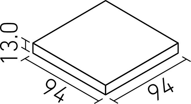 ピアッツアOXシリーズ_100mm角平(13.0mm厚)_形状図