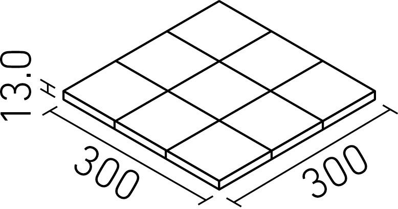 ピアッツアOXシリーズ_100mm角裏ネット張り(13.0mm厚)_形状図
