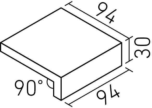 ピアッツアOXシリーズ_100mm角垂れ付き段鼻(13.0mm厚)_形状図
