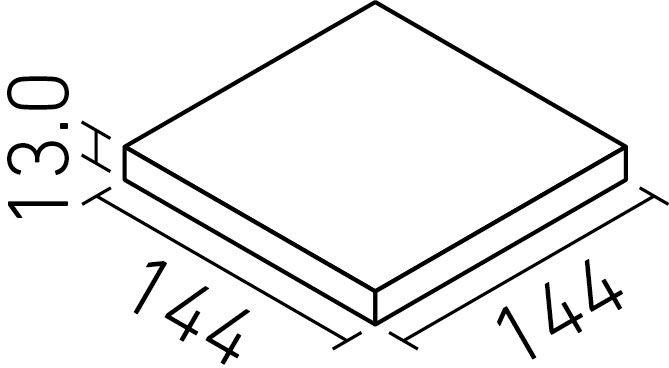 ピアッツアOXシリーズ_150mm角平(13.0mm厚)_形状図