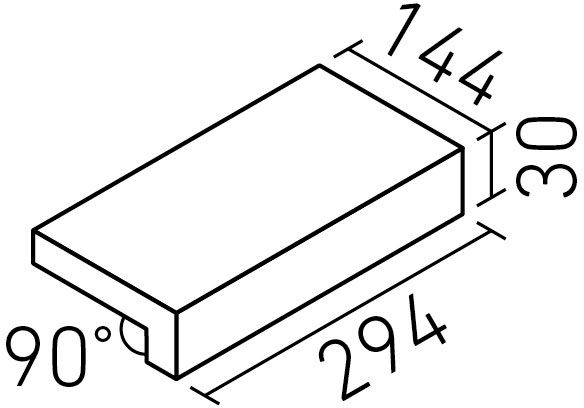 ピアッツアOXシリーズ_300X150mm角垂れ付き段鼻(13.0mm厚)_形状図