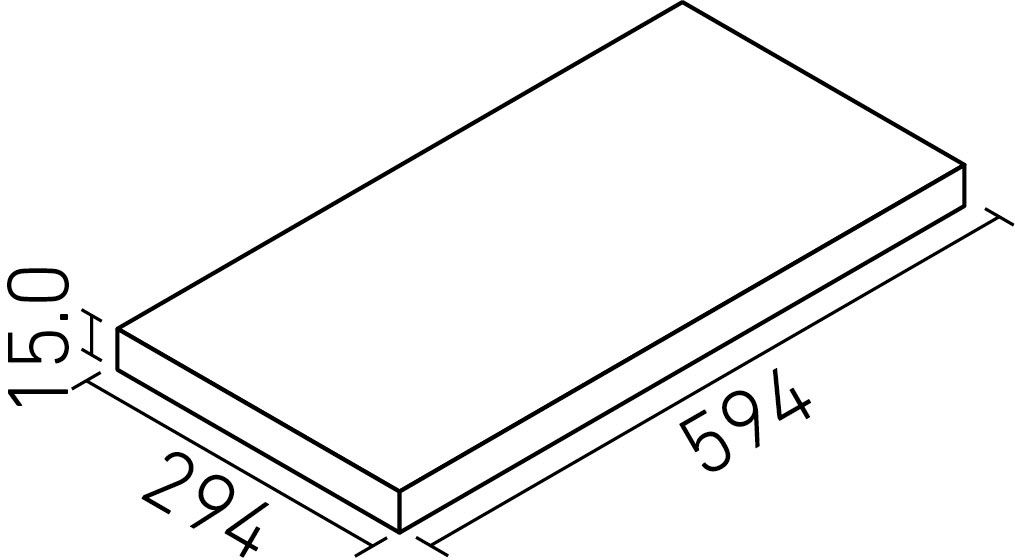 ピアッツアOXシリーズ_600X300mm角平(15.0mm厚)_形状図