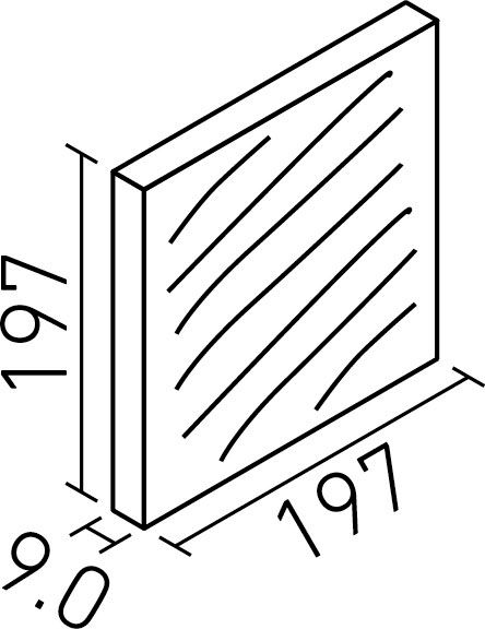 サーモタイルクォーツ_200mm角平(内床・壁タイプ)(9.0mm厚)_形状図