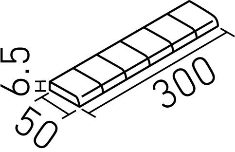 サーモタイルナチュラル_50mm角段鼻紙張り(6.5mm厚)_形状図