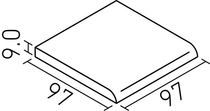 サーモタイルステップ_100mm角段鼻(9.0mm厚)_形状図