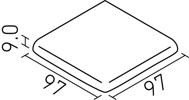 サーモタイルステップ_100mm角段鼻隅(9.0mm厚)_形状図