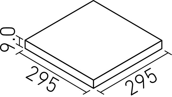 トイレ用抗菌床タイル_レストールキラミック_300mm角平(9.0mm厚)_形状図