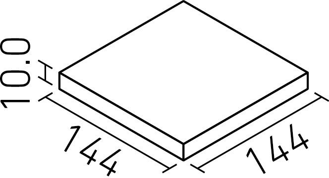 厨房用床タイル_150mm角平(10.0mm厚)_形状図