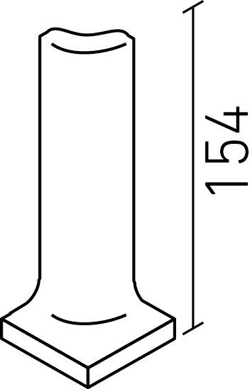 厨房用床タイル_150mm角内幅木出隅(10.0mm厚)_形状図