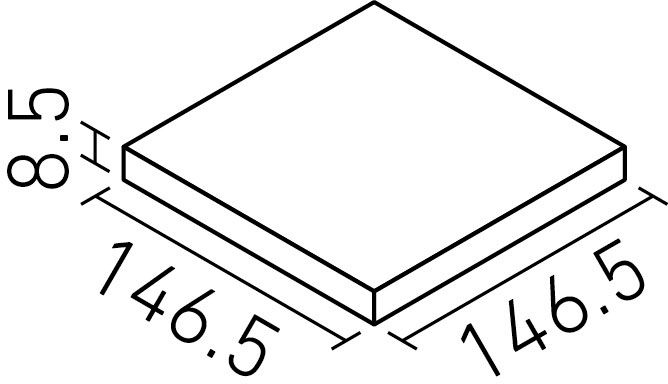 ミスティフロアキラミックS_150mm角平(8.5mm厚)_形状図