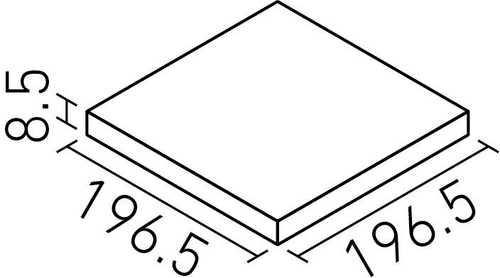 ミスティフロアキラミックS_200mm角平(8.5mm厚)_形状図