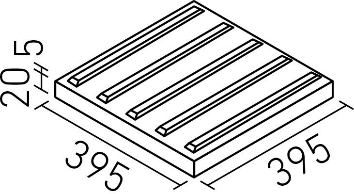 メトロポリスEX_400mm角視覚障がい者用(誘導表示型)(20.0+5.0mm厚)_形状図