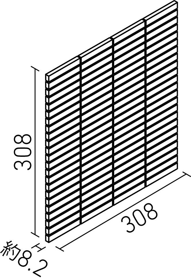 パールミックスNX_12X75角ボーダーネット張り(約8.2mm厚)_形状図