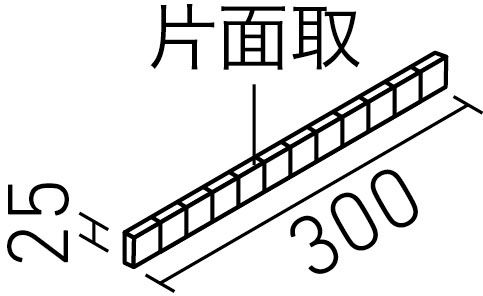 インテリアモザイク_ニュアンス_25mm角片面取ネット張り_形状図