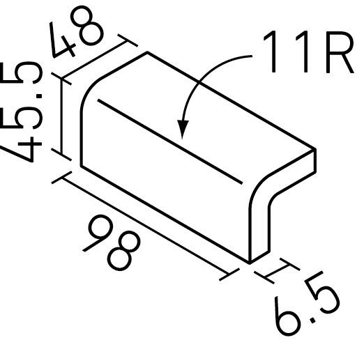カウンター役物_100X50mm角カウンタートップ_形状図