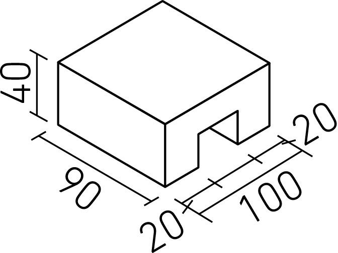有孔ブロック_標準笠木_形状図