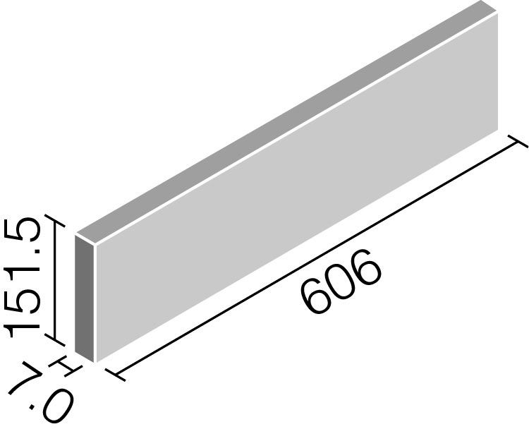 ラフセメント_606×151角平(フラット)_形状図
