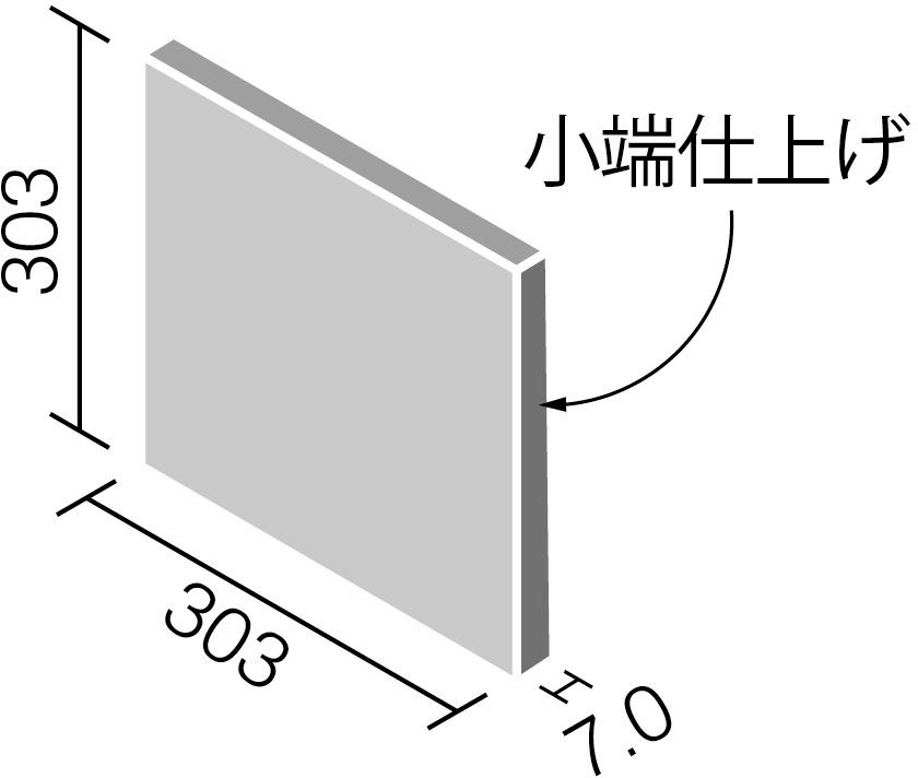 グランクォーツ_303角片面小端仕上げ(右)_形状図