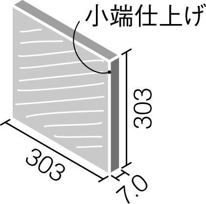 ストーンII_303角片面小端仕上げ_形状図