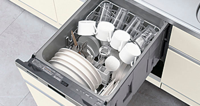 基本プラン_バリエーション_壁付L型_奥行65cm_食器洗い乾燥機付